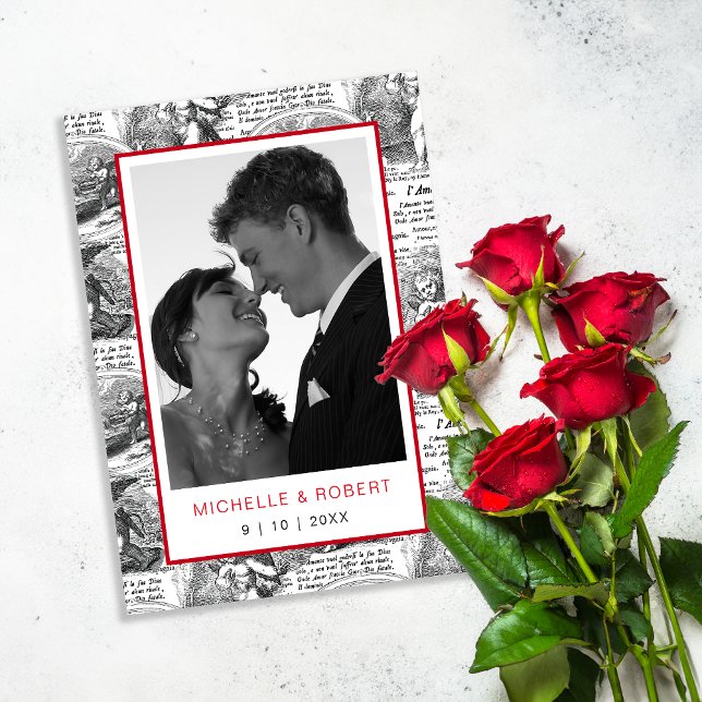 Save the Date Elegantes antikes Cupids-Foto Einladung (Von Creator hochgeladen)