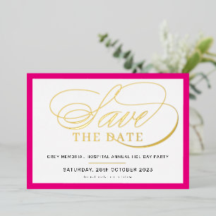 SAVE THE DATE elegantes extravagantes Drehbuch, Ho Folieneinladung