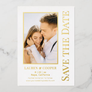 Save the Date Elegantes HochzeitGold Folieneinladung