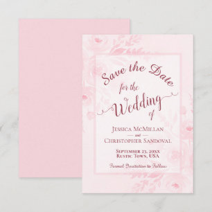 Save The Date Élégantes Pivoines Rose Pâle Aquarelle Mariage Boh