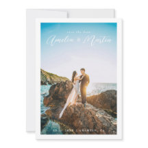 Save the Date elegantes Portrait mit weißem Border