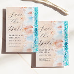 Save the Date Elegantes Strandbild<br><div class="desc">Aquarellfarbene Strandmalerei Save the Date Karte. Personalisierbar!</div>