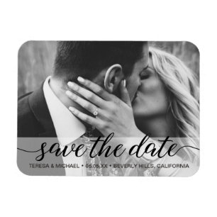 Save the Date elegantes Verlobung-Foto Magnet