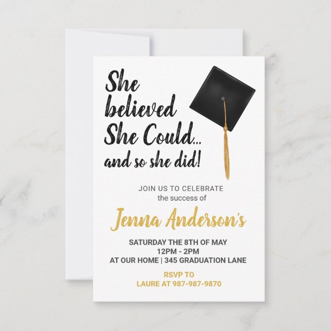 Save The Date Elle Croyait Qu'Elle Pourrait Obtenir Un Diplôme D (Devant)