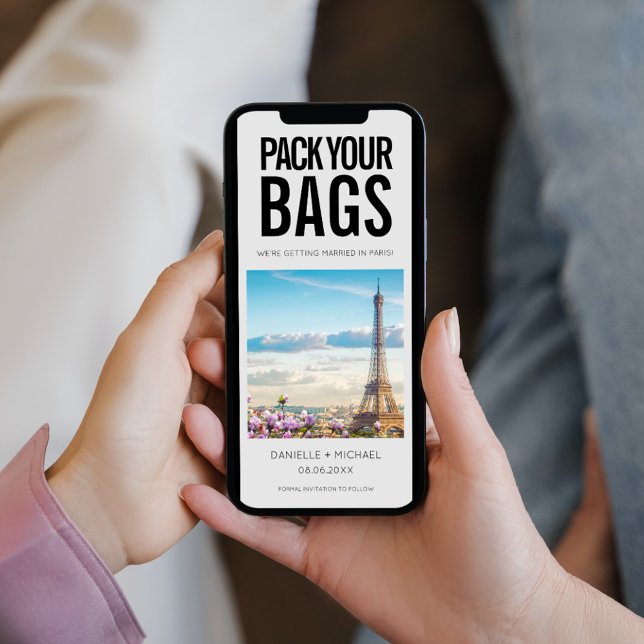 Save The Date Emballez vos sacs Destination Wedding (Pack Your Bags Destination Wedding Save The Date)