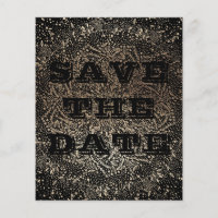 Save the Date Embossed Black Gold Budget