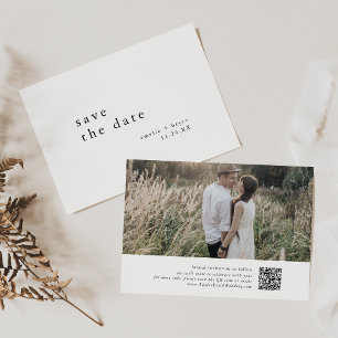 Save The Date EMELIA Photo Boho moderne hiver minimaliste Mariag