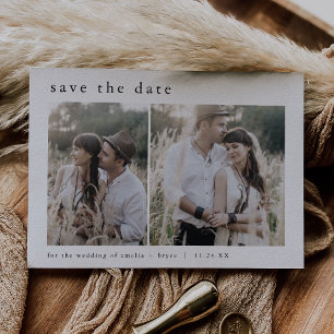 Save The Date EMELIA Simple 2 Photo Moderne Hiver Unique Mariage