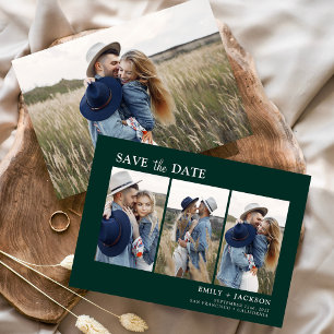 Save The Date Emerald Green Enregistrer la date 4 Photo simple