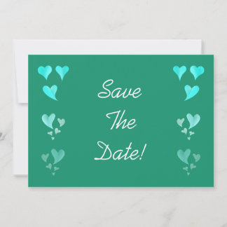 Save The Date Emerald Green Hearts Sauvez La Date