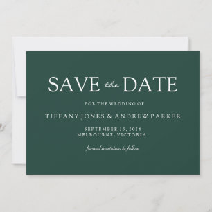 Save The Date Emerald Green Moderne Mariage simple