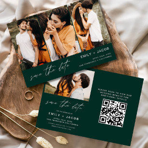 Save The Date Emerald Green QR Code Enregistrer la date 4 Photo