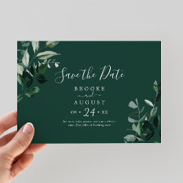 Save The Date Emerald Greenery | Vert Horizontal