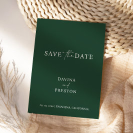 Save The Date Emerald Simple Mariage Script Photo moderne Enregi