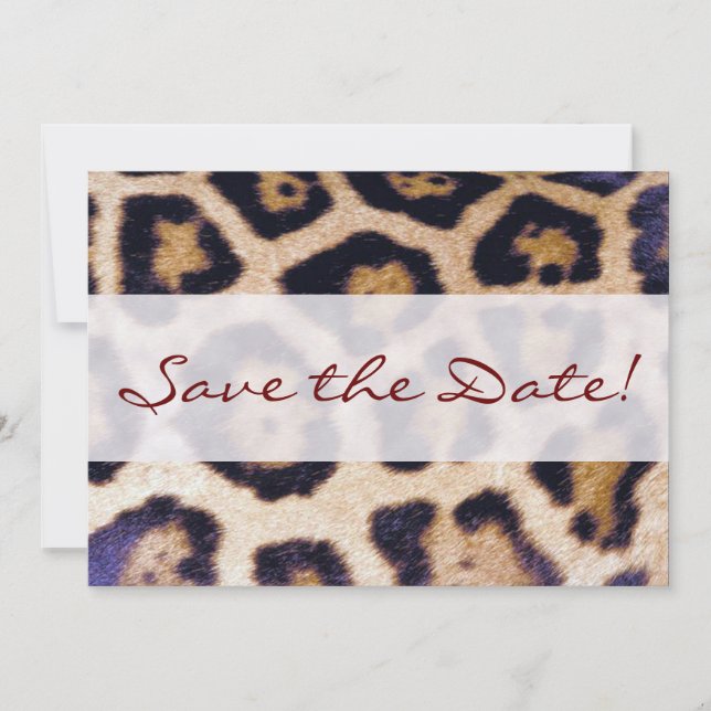 Save The Date Empreinte de léopard Big Cat Motif Party Invitatio (Devant)
