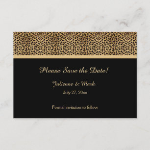 Save The Date empreinte de léopard sur Black Enregistrer la date