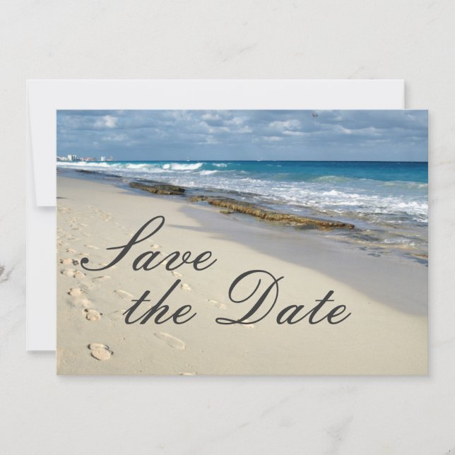 Save The Date Empreintes dans le sable "enregistrer la date" (Devant)