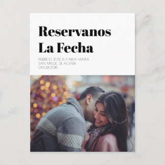 Save the Date en Español, Reservanos La fecha Ankündigungspostkarte