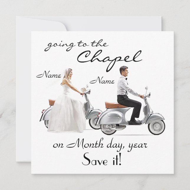 Save The Date « En route pour la chapelle » Annonce de Faire-Par (Devant)