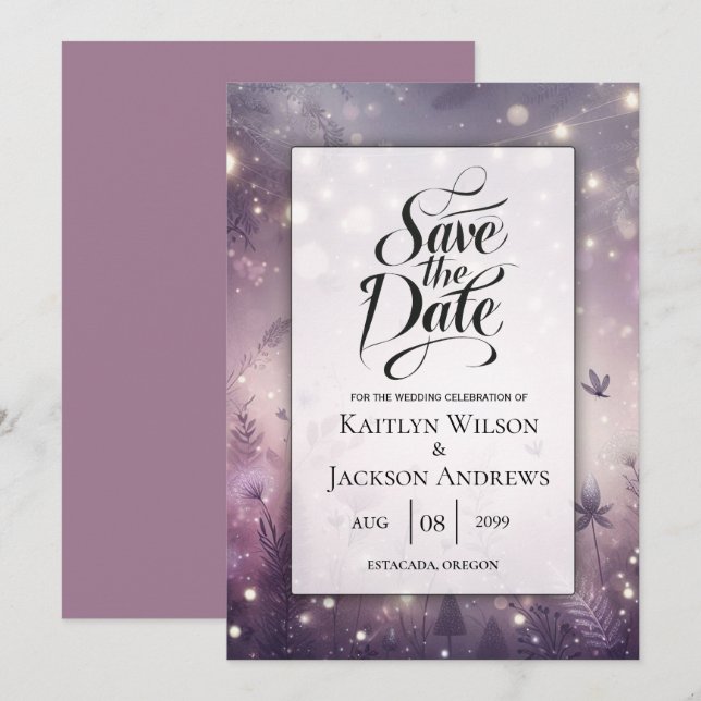 Save The Date Enchantement Starlit dans le Mariage Bloom (Devant / Derrière)