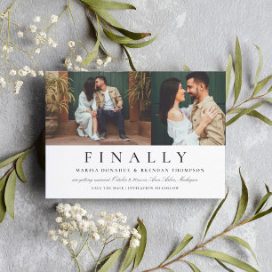 Save The Date Enfin Deux Photo Mariage Drôle Noir Blanc