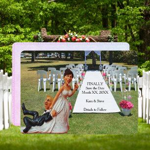 Save The Date Enfin enregistrer la date Fun Couple Brown Blond C