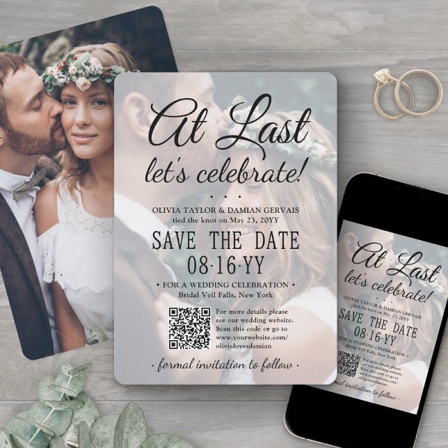 Save The Date Enfin QR Code & Superposition de photos Mariage Ré (Créateur téléchargé)