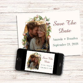 Save The Date Engagement Enregistrer la date Boho Arche florale 