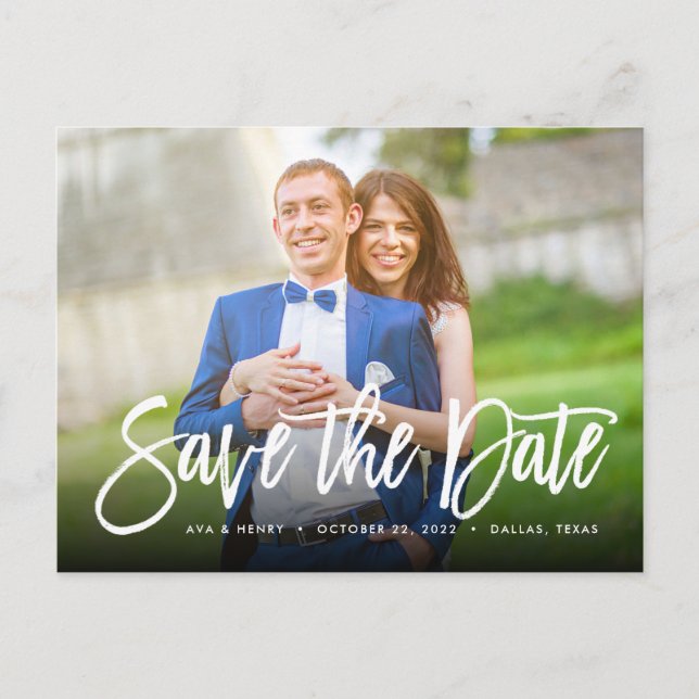 Save the Date *Engaging Type* Postkarte (Vorderseite)