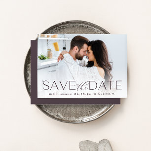 Save The Date Énoncé moderne   Photo horizontale