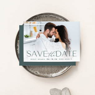 Save The Date Énoncé moderne Photo horizontale