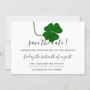 Save The Date Enregistrer La Date À Quatre Feuilles Clover Noir