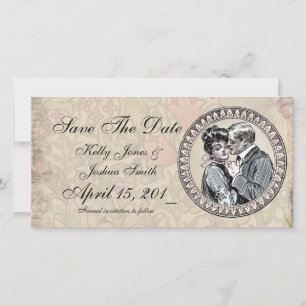 Save The Date Enregistrer la date Antique Floral Couple