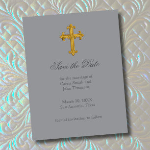 Save The Date Enregistrer la date avec Gold Cross Christian II