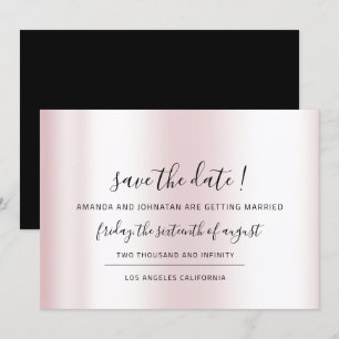 Save The Date Enregistrer La Date Black Minimalism Pink Pastel