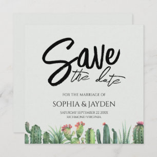 Save The Date Enregistrer La Date Cactus Aquarelle Sage Garden D