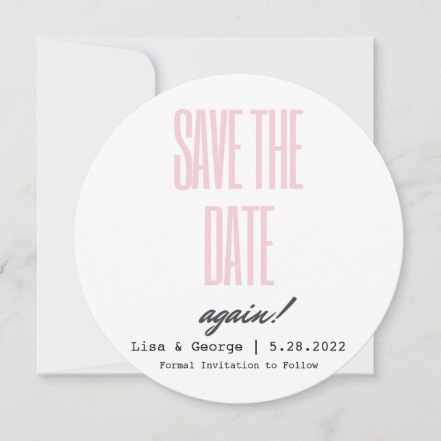 Save The Date Enregistrer la date Changer de date Mariage simpli (Devant)