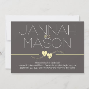 Save The Date Enregistrer la date Coeurs jaunes