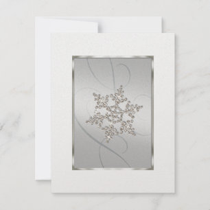 Save The Date Enregistrer la date Crystal Snow Flake Grey