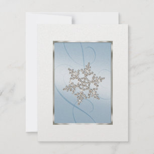 Save The Date Enregistrer la date Crystal SnowFlake Blue