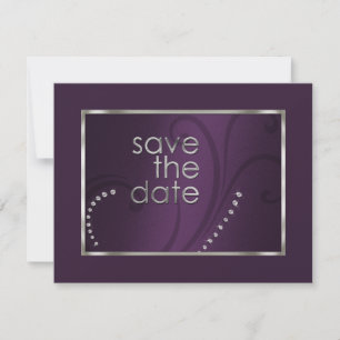 Save The Date Enregistrer la date Crystals Shimmer Eggplant Mono