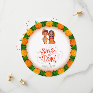 Save The Date Enregistrer la date de mariage indien ethnique