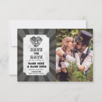 Enregistrer la date de mariage Steampunk coeurs Ph