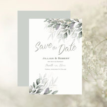 Enregistrer la date Elegant Feuilles aquarelle