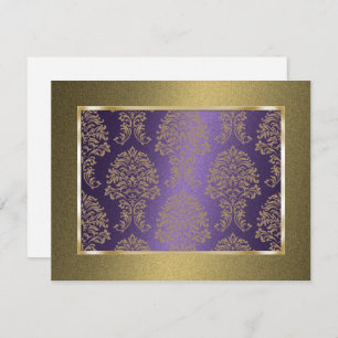 Save The Date Enregistrer la date Elegant Formal Damask Purple G