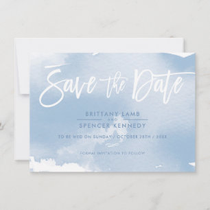 Save The Date ENREGISTRER LA DATE élégante couleur bleu pâle pâl