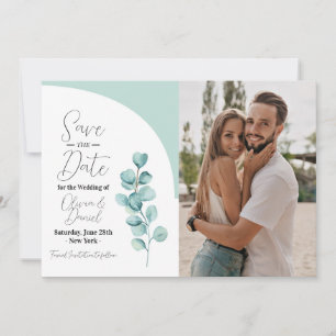 Save The Date Enregistrer La Date Eucalyptus Mariage Photo Feuil
