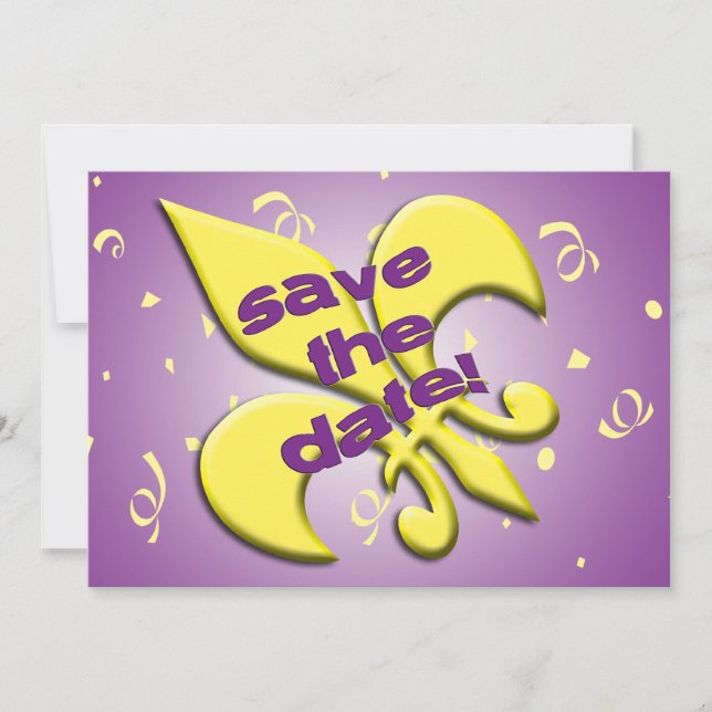 Save The Date Enregistrer la date Fleur de Lys Mariage Faire-par (Devant)