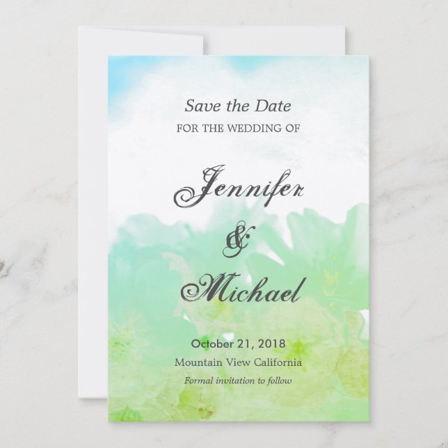 Save The Date Enregistrer la date Fleurs de mariage unique class (Devant)