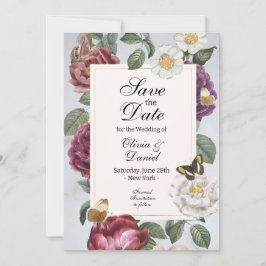 Save The Date Enregistrer La Date Floral Bloom Butterfly Fleurs